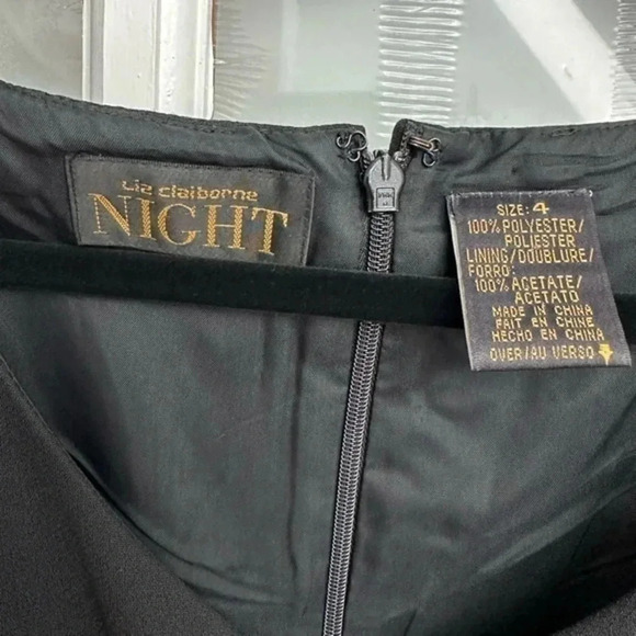 Vintage Liz Claiborne Black Night Collection Formal Cocktail Sheath Dress Size 4 - Picture 4 of 5